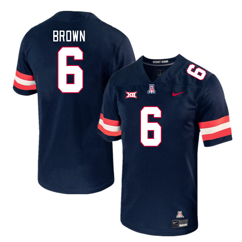 Men #6 Taye Brown Arizona Wildcats Big 12 Conference College Football Jerseys Stitched-Navy